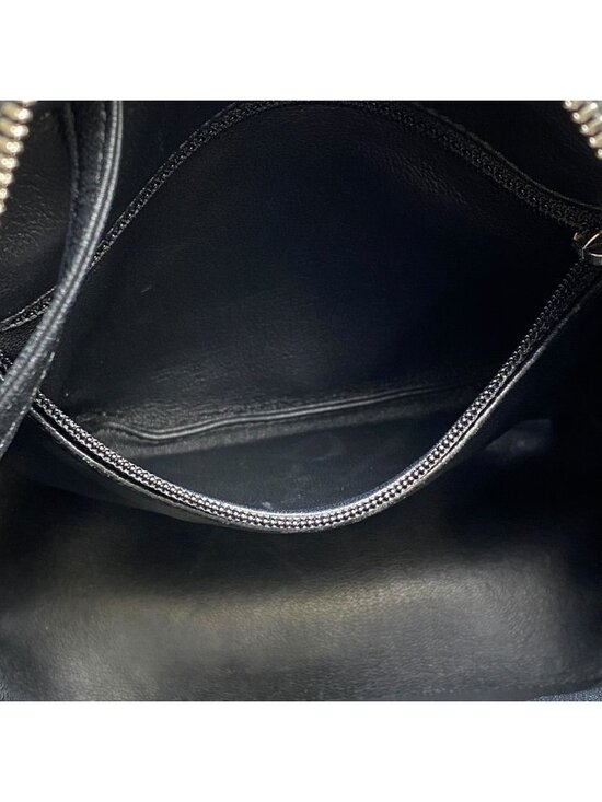 Chanel Sequin Waterfall Backpack CC Logo Gray Black Silver Lightweight Practical